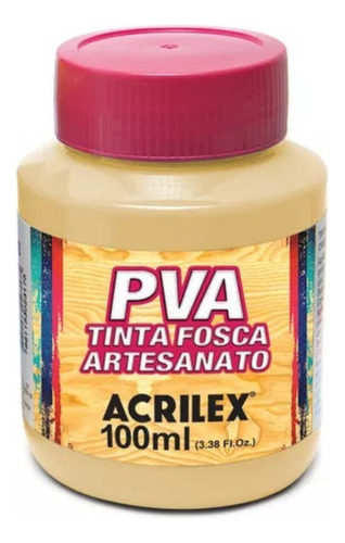 Tinta Fosca Artesanato Pva 100ml Amarelo Pêssego Acrilex 6un