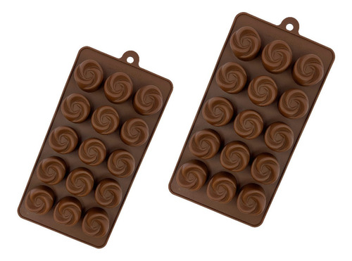 Moldes De Chocolate Para Reposteria 2 Pzs Vencort Color Marrón
