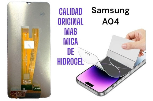 Pantalla Display Compatible Para Samsung A04 Más Hidrogel