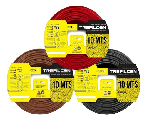 Cable Unipolar 4mm X 10m Pack X 3 Colores