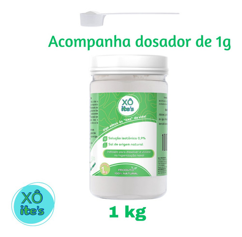 Cloreto Sódio Lavagem Nasal Higienização 1kg Kit C/3 Xô Ites Branco