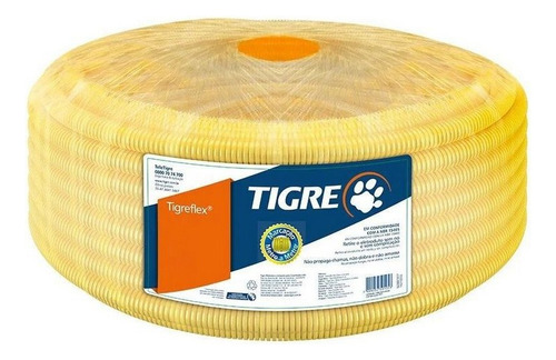 Conduite Amarelo Tigre Flex 25mm X 3/4 Rolo 50mts Corrugado