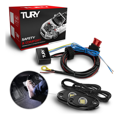 Kit Iluminação Interna Piso Capô Porta Malas Tury Auto Light