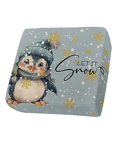 Fundas De Cojín Para Sofá De Navidad Con Diseño De Pingüinos