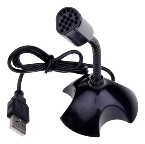 Microfono Anera. Cuello De Ganzo, Con Pedestal Usb 2.0 Negro