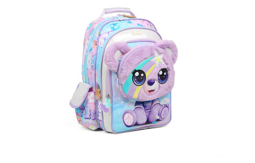 Mochila Espalda 16 PuLG Bear Oso Osito Chimola Color Multicolor Diseño De La Tela Estampada