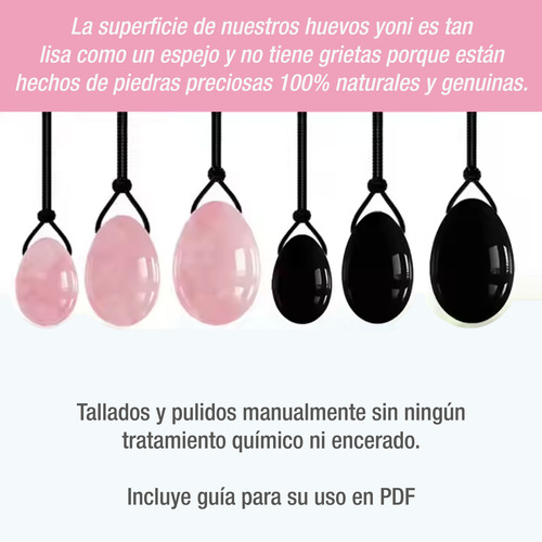 Huevos Yoni Egg Ejercicio Kegel Set X 3 Tamaño S M L Cuarzo Rosa