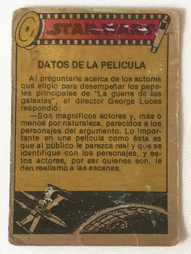 Star Wars Topps Mexico 1977 Tarjeta 45 Darth Vader Obi Wan (Usado)