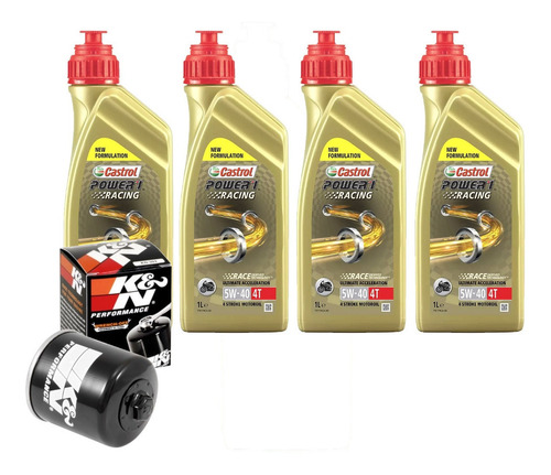 4 Lt Óleo Castrol Power1 5w40 + Filtro K&n S1000rr R1200gs