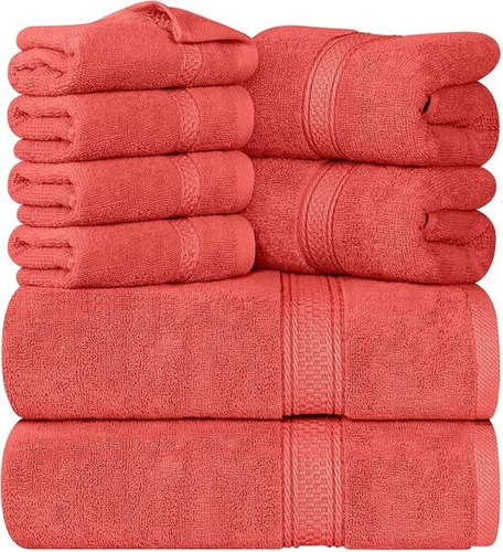 Utopia Towels - Juego De Toallas De 8 Color Coral