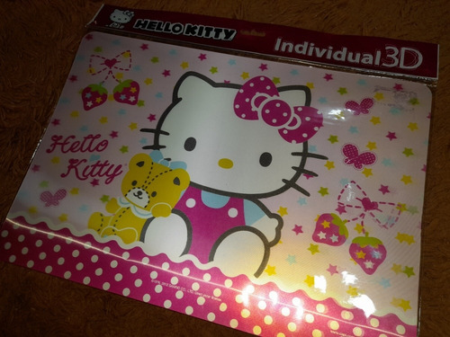 Hello Kitty Individual 3d Original Sanrio 39x27cm Nuevo