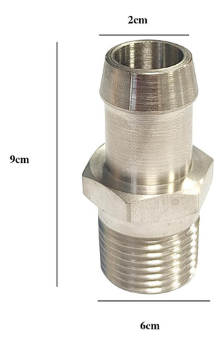 1/2 Npt A 5/8 Barb Conector Cromado Bomba De Agua Montaje