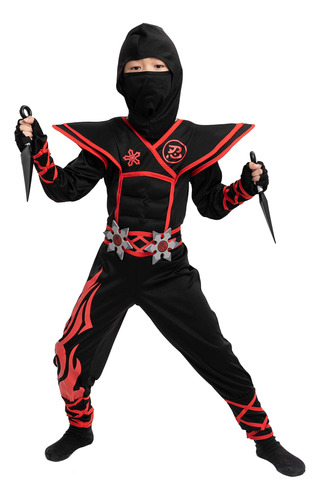 Spooktacular Creations Halloween Red Ninja Muscle Deluxe Set