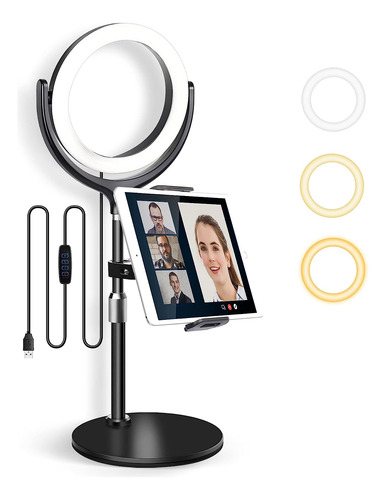 Elitehood Soporte Para iPad Con Anillo De Luz Para Videoconf