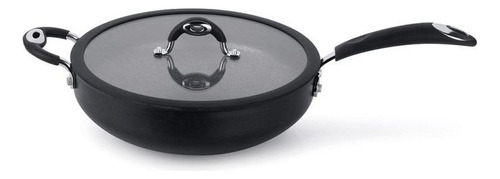 Frigideira Wok 30cm Antiaderente Com Cabo Dom Multiflon Cor Preto