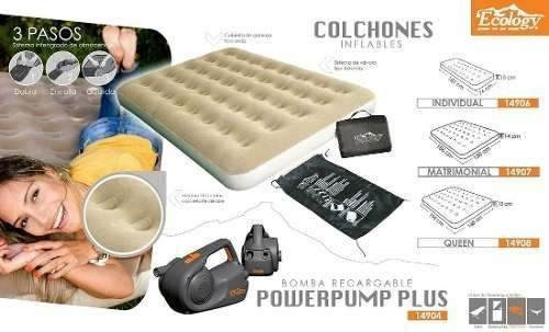 Bomba Electrica Recargable 110v 12v Para Colchones Ecology