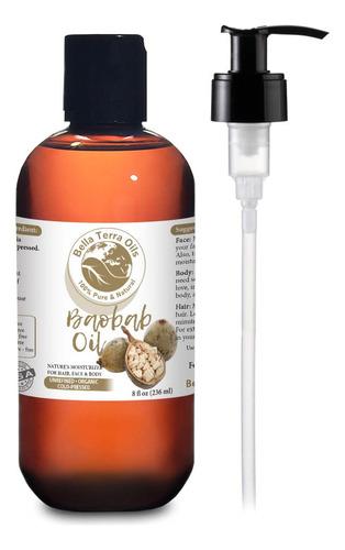 Bella Terra Oils ¡nuevo! Aceite De Baobab. 8oz. Prensado E.