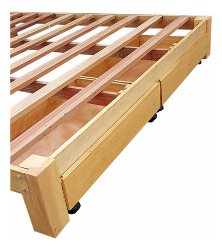 Tarima King Size,madera Capirona,con C. Rodantes Frontales