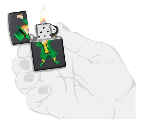 Imagen 5 de 10 de Encendedor Zippo Modelo 49124 Dabbing Leprechaun Garantia.