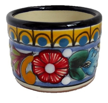 Macetas Estilo Vaso De 6cm Artesanales De Talavera 10pzas