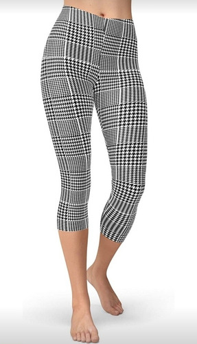 5 Pantalones Capri Leggin Cuadros Ejecutivo Deportivo Lycra