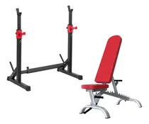 Comprar Set Rack P\u002F Sentadilla Y Pecho Gym  + Banco Multiposiciones