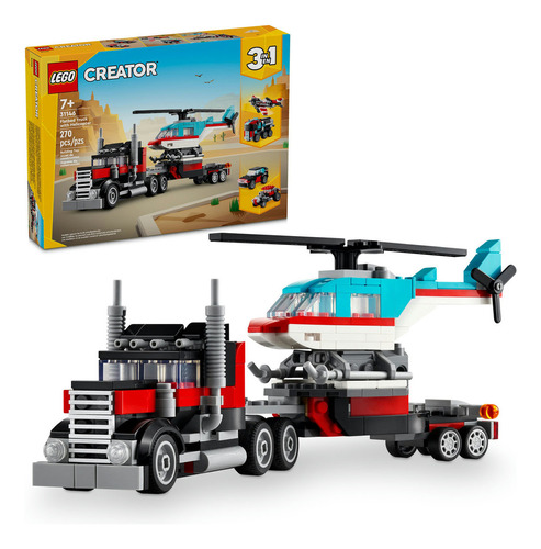 Lego® Creator 3en1 Camión Plataforma Con Helicóptero  Juguet