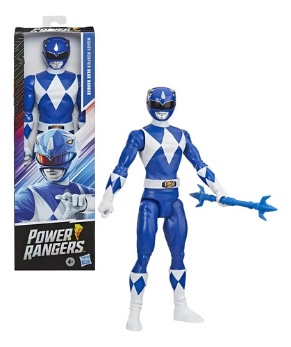 Boneco Power Rangers Azul Mighty Morphin Grande 30cm Blue