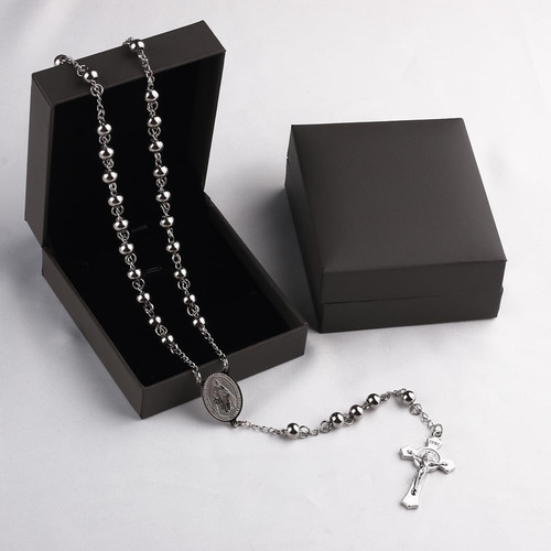 Hellowin Collar De Rosario Católico Con Colgante De Cruz De