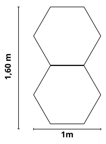 Lámpara Led Hexagonal Doble 220v. 1,60m X 1m. Luz Fría 55w Blanco