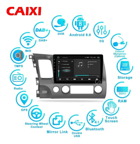 Auto Estereo De Pantalla Android Para Honda Civic Wifi Gps