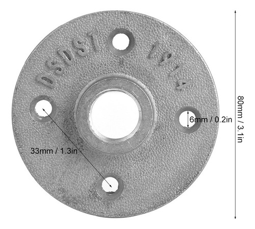 10 Piezas Dn15 1/2 In 4 Agujeros Brida De Piso Base De Brida