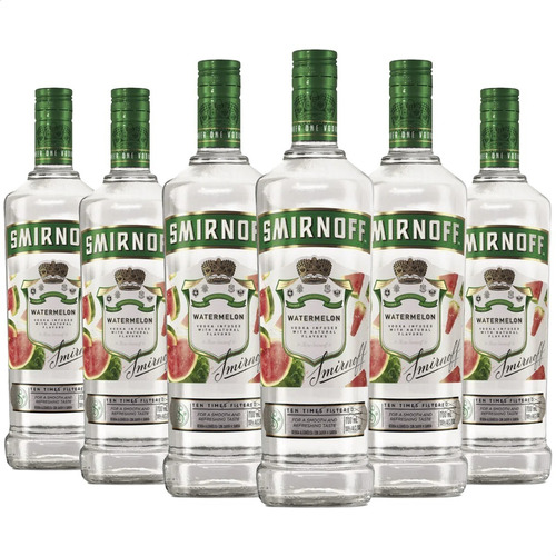 Vodka Smirnoff Saborizado Sabor Melon Watermelon X6