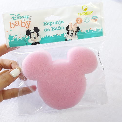 Esponja Para Baño Bebé Disney Mickey Celeste Minnie Rosa 0m+