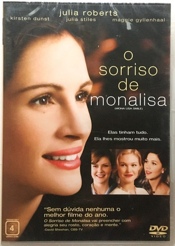 Dvd O Sorriso De Monalisa - Julia Roberts - Novo Lacrado