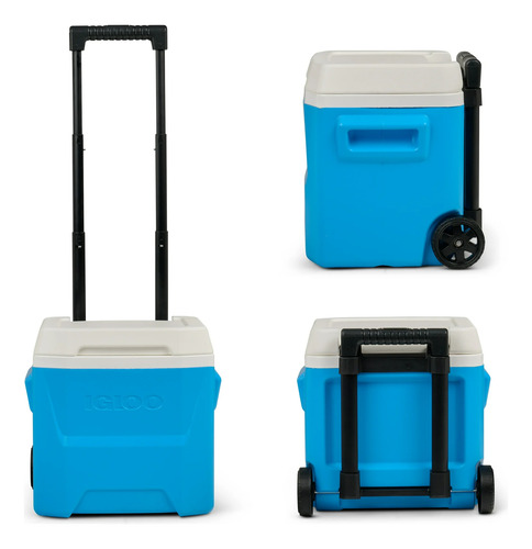 Hielera Igloo 16 Qt Con Llantas 24 Latas Azul Aqua Cian