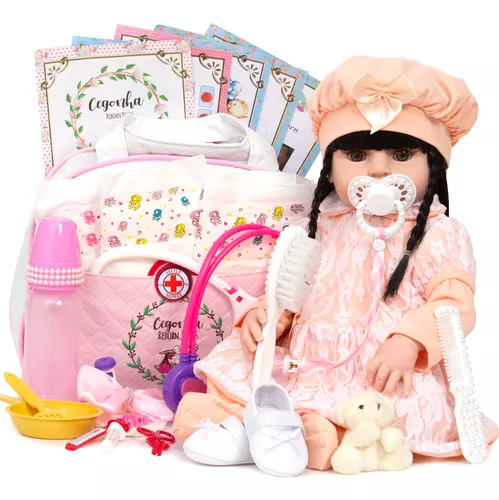 Boneca Bebe Reborn Fofinha Princesa 46cm Com Kit Acessórios no Shoptime