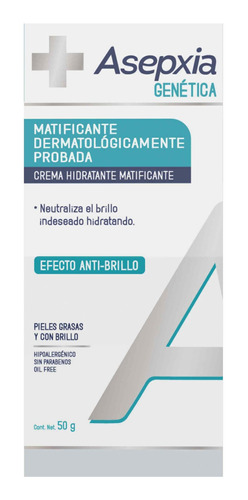 Asepxia Gen Crema Matificante Hidratante Anti Brillo 50 G