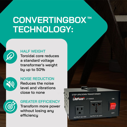 Transformador Convertidor De Voltaje Litefuze 1500w Step Arr