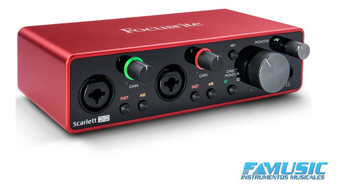 Imagen 3 de 10 de Interface De Audio Focusrite Scarlett 2i2 2in/2out Usb Gen 3