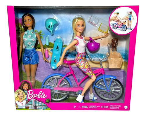 Conjunto Boneca Barbie Articulada Esporte Bicicleta Original
