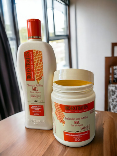 Kit 1 Shampoo 1 Banho Creme Mel Nutritivo 500 Ml Bio E K9715