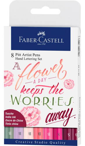 Marcador Lettering Tonos Rosas Faber-castell X8 Uds.