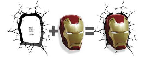 Máscara 3dlightfx Marvel Avengers Iron Man 3d Luz Deco