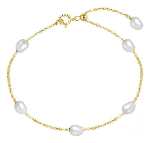 Ambica Pulsera De Perlas De Oro De Nueva York Para Mujer - P