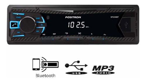 Estereo Para Auto 1 Din Usb 32 Gb Bluetooth Mp3 Wma Positron