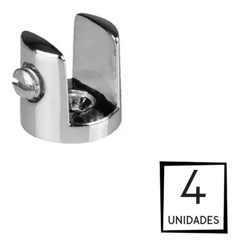 Imagem 1 de 2 de Kit 4 Suporte Fenda Para Prateleira 15mm Vidro Mdf Madeira