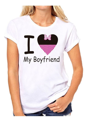 Remera De Mujer Con Frase I Love You Boyfriend Te Amo Mi Amo