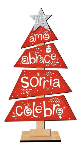 Enfeite De Mesa Natal - Ame, Abrace, Sorria, Celebre