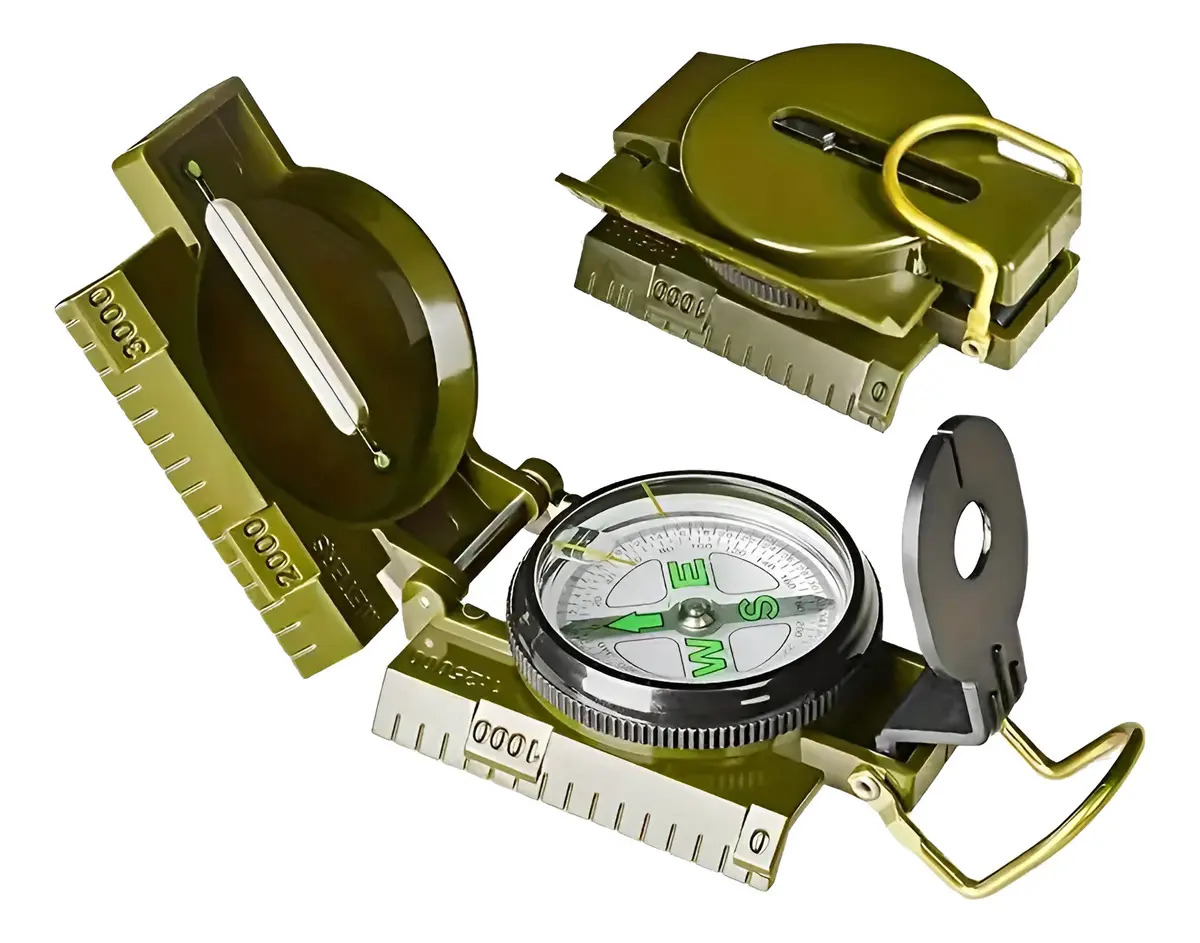 Brújula Lensática Profesional Militar Impermeable Metal Dg04 Verde